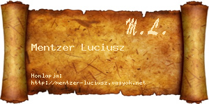 Mentzer Luciusz névjegykártya